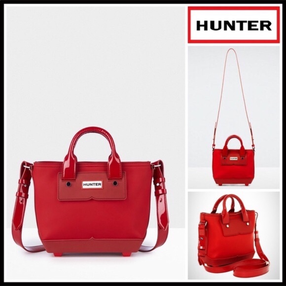 HUNTER ORIGINAL RED RUBBER MINI CROSSBODY TOTE A3C - Picture 2 of 8